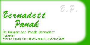 bernadett panak business card