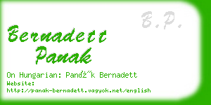bernadett panak business card